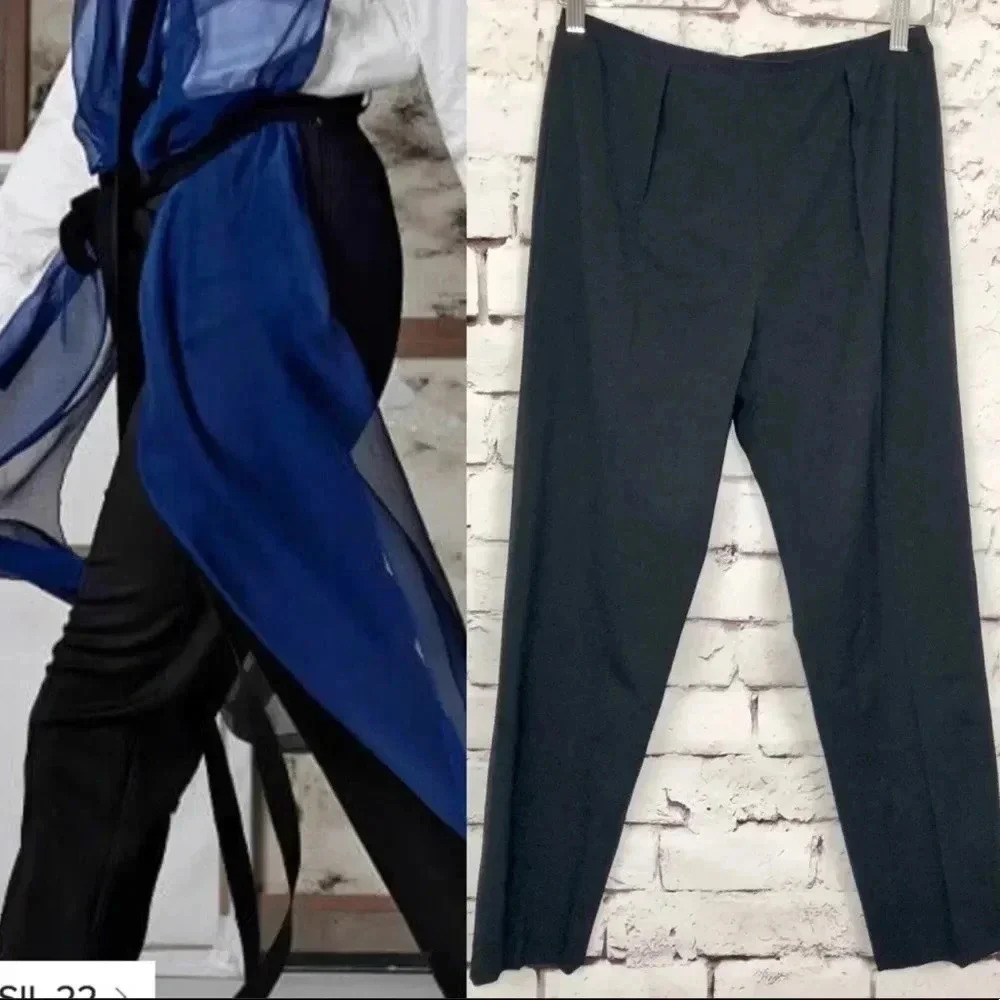 Tim Van Steenbergen Catalina Dark Black Trousers - size 44 - O